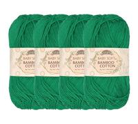 JubileeYarn Baby Soft Bamboo Cotton Yarn - 50g/Skein - Pine Needle - 4 Skeins