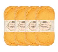 JubileeYarn Baby Soft Bamboo Cotton Yarn - 50g/Skein - Summer Sun - 4 Skeins