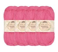 JubileeYarn Baby Soft Bamboo Cotton Yarn - 50g/Skein - Watermelon - 4 Skeins