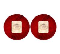 JubileeYarn Bamboo Cotton Chunky Yarn - 100g/Ball - Carmine Red - 2 Balls