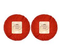 JubileeYarn Bamboo Cotton Chunky Yarn - 100g/Ball - Cherry Red - 2 Balls