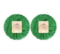 JubileeYarn Bamboo Cotton Chunky Yarn - 100g/Ball - Shamrock Green - 2 Balls