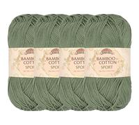JubileeYarn Bamboo Cotton Sport 4 Ply Yarn - 50g/Skein - Burning Sage - 4 Skeins