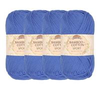 JubileeYarn Bamboo Cotton Sport 4 Ply Yarn - 50g/Skein - Dynasty Blue - 4 Skeins
