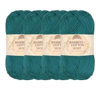 JubileeYarn Bamboo Cotton Sport 4 Ply Yarn - 50g/Skein - Frozen Tidepool - 4 Skeins