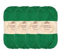 JubileeYarn Bamboo Cotton Sport 4 Ply Yarn - 50g/Skein - Pine Needle - 4 Skeins