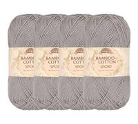JubileeYarn Bamboo Cotton Sport 4 Ply Yarn - 50g/Skein - Smoky Sky - 4 Skeins