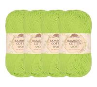 JubileeYarn Bamboo Cotton Sport Yarn - 50g/Skein - Avocado - 4 Skeins