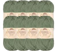 JubileeYarn Bamboo Cotton Sport Yarn - 50g/Skein - Burning Sage - 8 Skeins