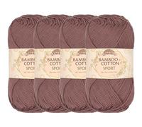 JubileeYarn Bamboo Cotton Sport Yarn - 50g/Skein - Caffé Mocha - 4 Skeins