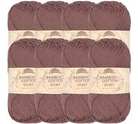 JubileeYarn Bamboo Cotton Sport Yarn - 50g/Skein - Caffé Mocha - 8 Skeins