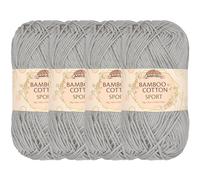 JubileeYarn Bamboo Cotton Sport Yarn - 50g/Skein - Cloudy Grey - 4 Skeins