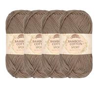 JubileeYarn Bamboo Cotton Sport Yarn - 50g/Skein - Coffee Lover - 4 Skeins
