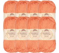JubileeYarn Bamboo Cotton Sport Yarn - 50g/Skein - COHO Salmon - 8 Skeins