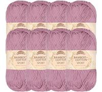 JubileeYarn Bamboo Cotton Sport Yarn - 50g/Skein - Cotton Candy - 8 Balls