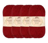 JubileeYarn Bamboo Cotton Sport Yarn - 50g/Skein - Merlot - 4 Skeins