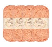 JubileeYarn Bamboo Cotton Sport Yarn - 50g/Skein - Peach Cobbler - 4 Skeins