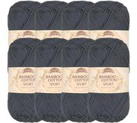JubileeYarn Bamboo Cotton Sport Yarn - 50g/Skein - Sea Grey - 8 Skeins