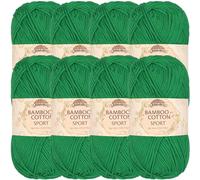 JubileeYarn Bamboo Cotton Sport Yarn - 50g/Skein - Shamrock Green - 8 Balls