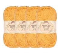 JubileeYarn Bamboo Cotton Sport Yarn - 50g/Skein - Summer Sun - 4 Skeins