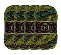 JubileeYarn Chenille Yarn - Worsted Polyester - 100g/Skein - Camelot - 4 Skeins