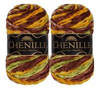 JubileeYarn Chenille Yarn - Worsted Polyester - 100g/Skein - El Dorado - 2 Skeins
