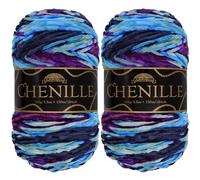 JubileeYarn Chenille Yarn - Worsted Polyester - 100g/Skein - Nibiru - 2 Skeins