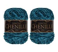 JubileeYarn Chenille Yarn - Worsted Weight - 100g/cake - Cerulean - 2 Cakes