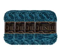 JubileeYarn Chenille Yarn - Worsted Weight - 100g/cake - Cerulean - 4 Cakes