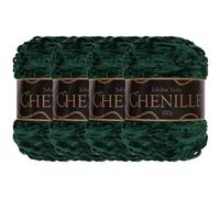 JubileeYarn Chenille Yarn - Worsted Weight - 100g/cake - Emerald - 4 Cakes