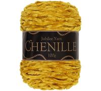 JubileeYarn Chenille Yarn - Worsted Weight - 100g/cake - Firenze - Dark Golden Yellow Crochet and Knitting Yarn - 1 Cake
