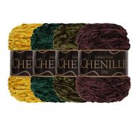 JubileeYarn Chenille Yarn - Worsted Weight - 100g/cake - Natural Tones - 4 Cakes
