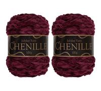 JubileeYarn Chenille Yarn - Worsted Weight - 100g/cake - Scarlet - 2 Cakes