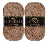 JubileeYarn Chenille Yarn - Worsted Weight - 100g/skein (2 Skeins, 103 Cannoli)