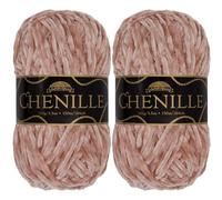 JubileeYarn Chenille Yarn - Worsted Weight - 100g/skein (2 Skeins, 105 Roseate)