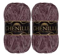 JubileeYarn Chenille Yarn - Worsted Weight - 100g/skein (2 Skeins, 111 Regal Iris)