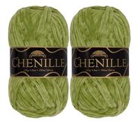 JubileeYarn Chenille Yarn - Worsted Weight - 100g/skein (2 Skeins, 115 Algae)