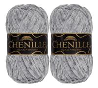 JubileeYarn Chenille Yarn - Worsted Weight - 100g/skein (2 Skeins, 123 Relic)