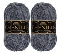 JubileeYarn Chenille Yarn - Worsted Weight - 100g/skein (2 Skeins, 131 Phantasma)