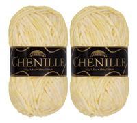 JubileeYarn Chenille Yarn - Worsted Weight - 100g/skein (2 Skeins, 134 Citrine)