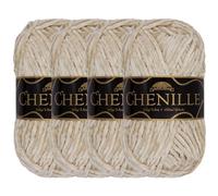 JubileeYarn Chenille Yarn - Worsted Weight - 100g/skein (4 Skeins, 101 Opal)
