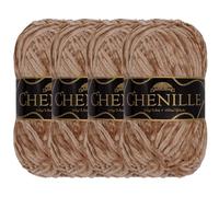JubileeYarn Chenille Yarn - Worsted Weight - 100g/skein (4 Skeins, 103 Cannoli)