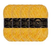 JubileeYarn Chenille Yarn - Worsted Weight - 100g/skein (4 Skeins, 110 Topaz)