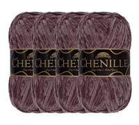 JubileeYarn Chenille Yarn - Worsted Weight - 100g/skein (4 Skeins, 111 Regal Iris)