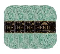 JubileeYarn Chenille Yarn - Worsted Weight - 100g/skein (4 Skeins, 113 Sea Spray)