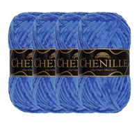 JubileeYarn Chenille Yarn - Worsted Weight - 100g/skein (4 Skeins, 129 Lazuli)