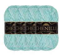 JubileeYarn Chenille Yarn - Worsted Weight - 100g/skein (4 Skeins, 136 Mochi)
