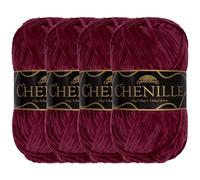 JubileeYarn Chenille Yarn - Worsted Weight - 100g/skein (4 Skeins, 145 Jasper)