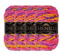JubileeYarn Chenille Yarn - Worsted Weight - 100g/Skein - Agartha - 4 Skeins