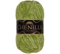 JubileeYarn Chenille Yarn - Worsted Weight - 100g/skein - Algae - Moss Green Velvet - Crochet and Knitting Yarn - 1 Skein